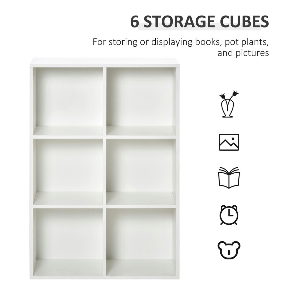 image 1 of HOMCOM Cubic Cabinet Bookcase Storage Shelves for Home Office, White