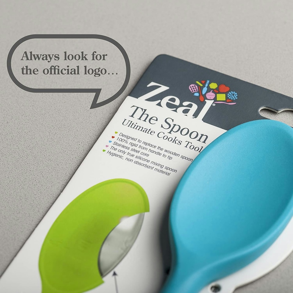 image 1 of Zeal Traditional Silicone Cook’s Spoon 30cm, Aqua Blue