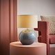 image 2 of ValueLights Bosco Eucalyptus Ceramic Table Lamp with Natural Drum Shade