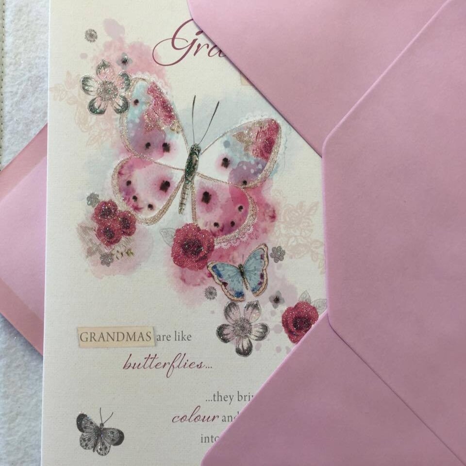 image 1 of Butterfly Design Grandma Birthday Greeting Card