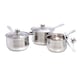 image 1 of Buckingham Set of 3 Saucepans Stainless Steel Handles | Silver