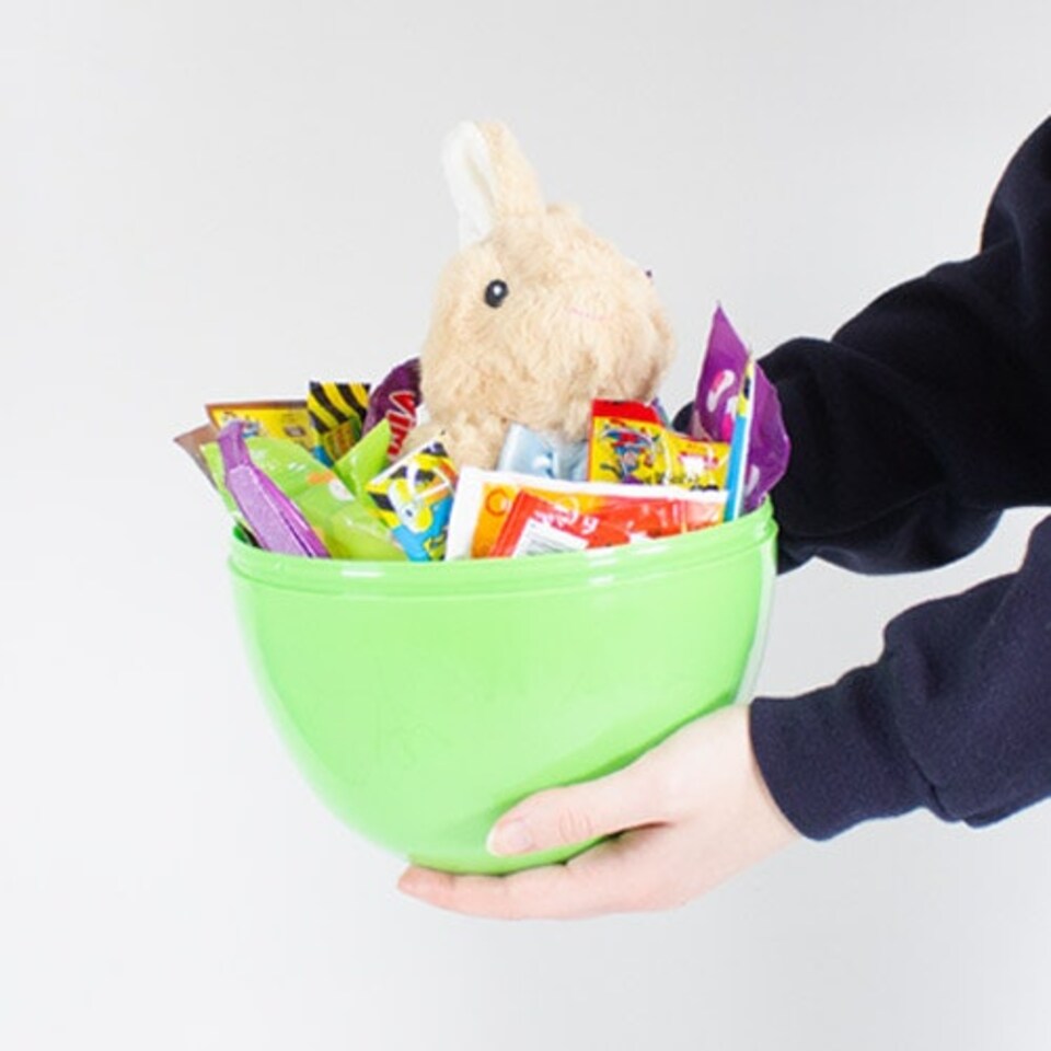 image 1 of Green Extra Large Jumbo Plastic Refillable Easter Egg