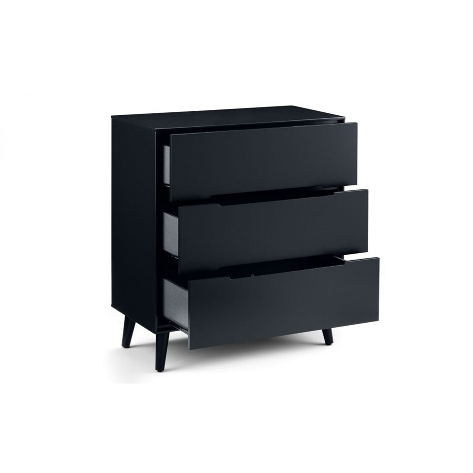 image 1 of Retro Anthracite Chest - 3 Drawers