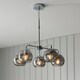 image 5 of Dimple Multi Arm Glass Pendant Ceiling Lamp, Chrome Plate, Smoked Mirror Glass