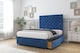 image 4 of Sloomy Mayfair Navy Plush Divan Bed Base 2 Drawers Same Side With 26 Inch Strutted Headboard | Blue | Navy | Small Double | 1