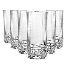 Bormioli Rocco America '20s Highball Glasses - 480ml - Clear - Pack of 6 | Clear | Clear