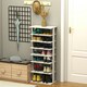 image 9 of COSTWAY 7-tier Double Shoe Storage Tower Rack Stand White White