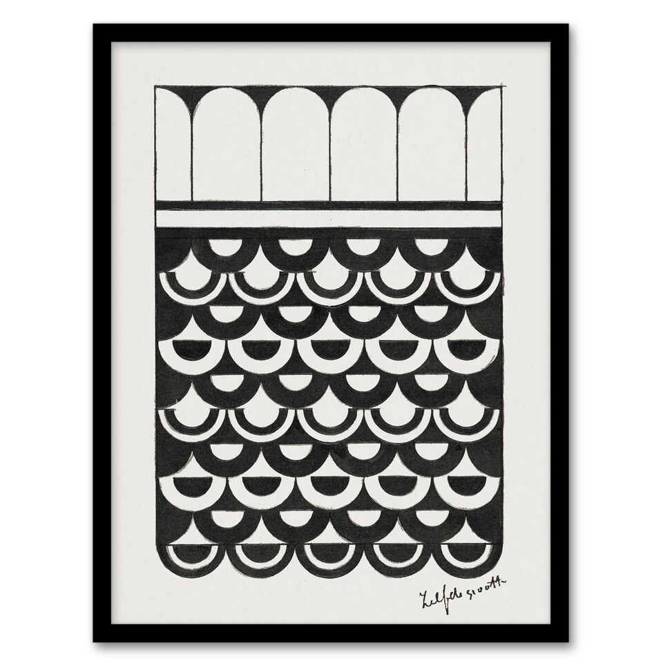 image 1 of Geometric Ornament of Scales De Mesquita Framed Wall Art Print 12X16"