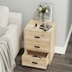 image 5 of Oak 3-Drawer Bedside Table Grey | Colour: Cool Grey