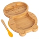 image 1 of Tiny Dining Bamboo Penguin Baby Weaning Plate & Fork Set - Yellow