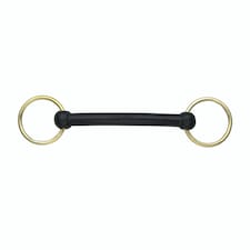 Shires Overcheck Rubber Horse Bradoon Bit - Black - 4.5in