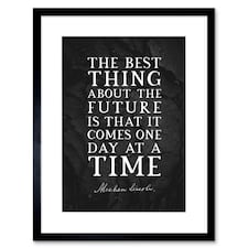 Quote Abraham Lincoln Best Future Day at a Time 9x7" Black Framed Wall Art Print