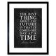 image 1 of Quote Abraham Lincoln Best Future Day at a Time 9x7" Black Framed Wall Art Print