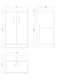 image 2 of Balterley Contemporary Bathroom Floor Standing 2-Door Vanity & Basin | Brown | Bleached Oak | 850 x 510 x 395mm