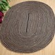 image 2 of CHAKKAR DARK Stripe Oval Beige Black Rug - Jute - L120 x W180 - Beige/Black Black