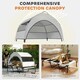 image 8 of PawHut Portable Elevated Dog Bed with Removable Canopy Grey | M