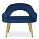 image 1 of Interiors by Premier Midnight Velvet Dining Chair, Luxury Blue Velvet Dining Chair, Comfy Dining Chair with Gold Metallic Legs Blue