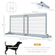 image 4 of PawHut Adjustable Wooden Pet Gate Freestanding Dog Barrier for Doorway, Grey