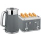 image 1 of HOMCOM 1.7L 3000W Rapid Boil Kettle and 4 Slice Toaster Set Crumb Tray Grey
