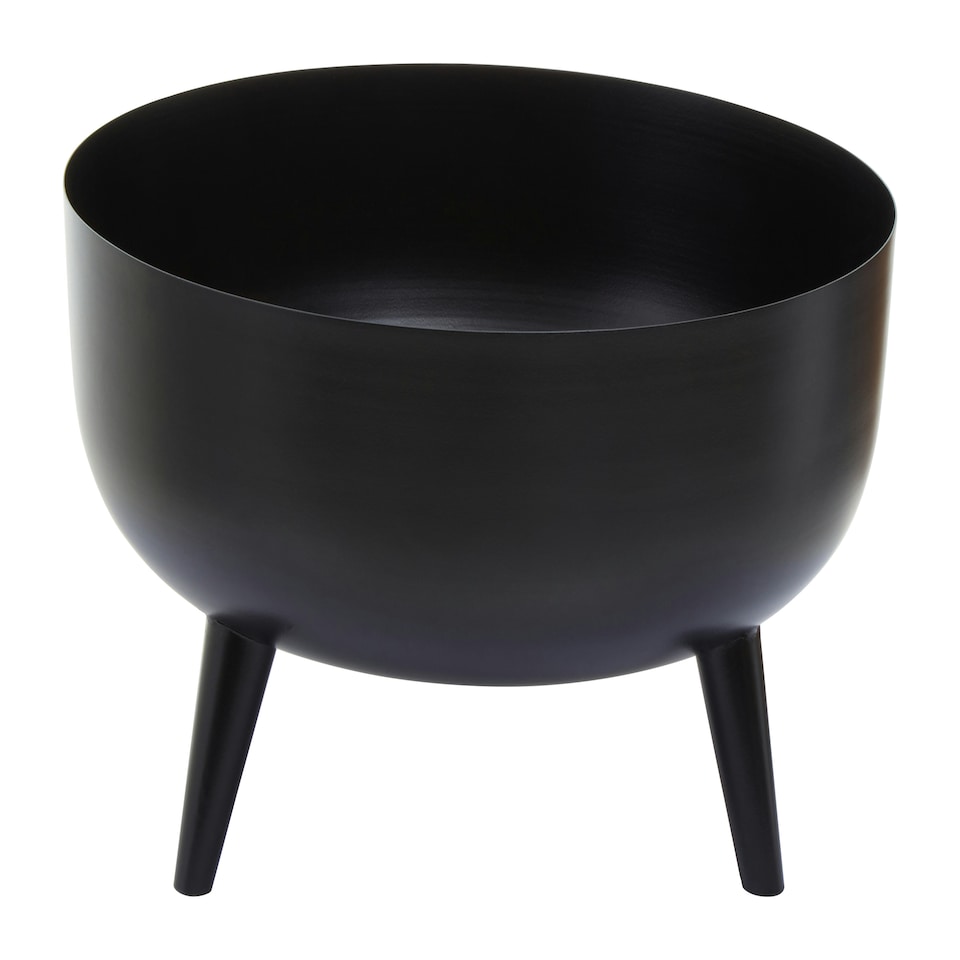 image 1 of Interiors by Premier Elegant Design Black Planter, Durable Construction Of Garden Pot, Portable Lightweight Outdoor Garden Pot Black