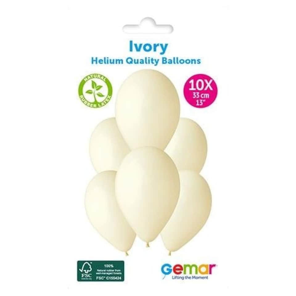 image 1 of Ivory Bio Latex Balloons 33cm / 13 in - Pack of 10