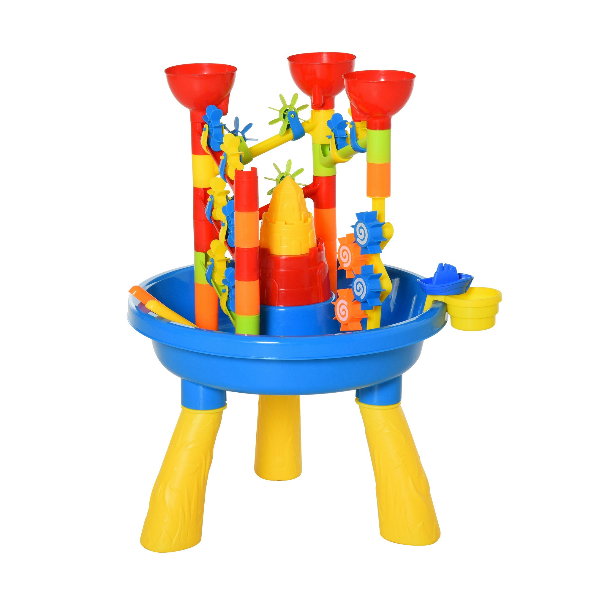 Homcom Water Table 30 Pcs Waterpark Beach Toy Set Outdoor Sand Activity Playset