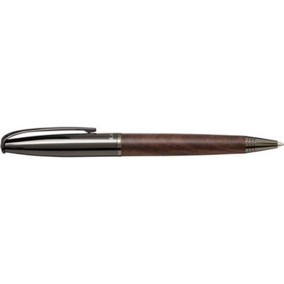 image 1 of Luxe Loure Wood Look Ballpoint Pen - Solid Black/Wood - One Size