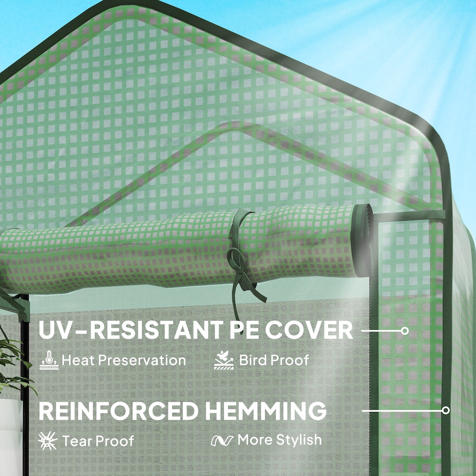 image 1 of Outsunny Widened Mini Greenhouse 5 Tier Green House, 193H x 90W x 49Dcm, Green