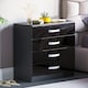 image 1 of Vida Designs Hulio 4 Drawer Chest of Drawers High Gloss Bedroom Storage, Black