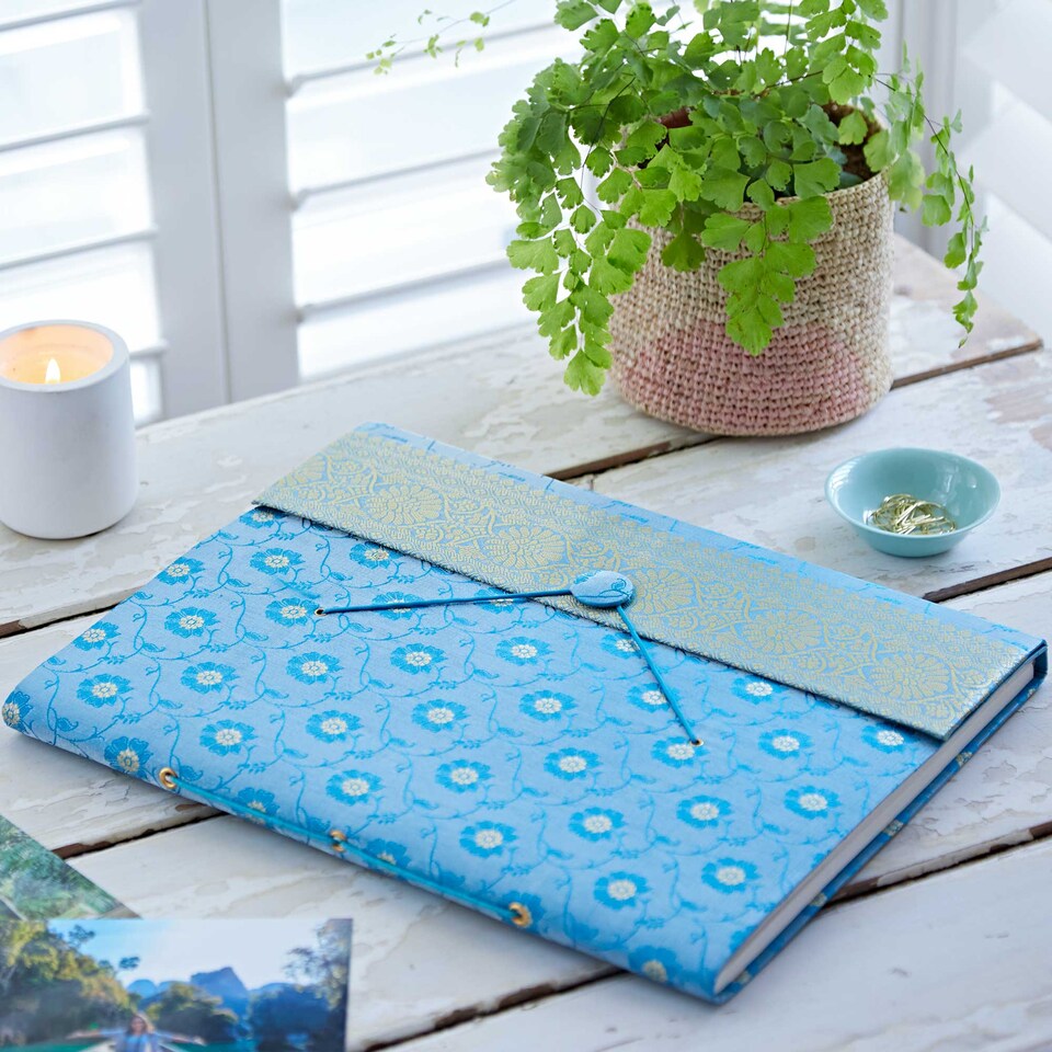 image 1 of Extra Large Sari Fabric Photo Album