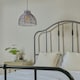 image 3 of ValueLights Lobster Wicker Rattan Grey Ceiling Pendant Light Shade Grey