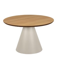Soli Low Round Coffee Table in Oak and Grey 65x43cm