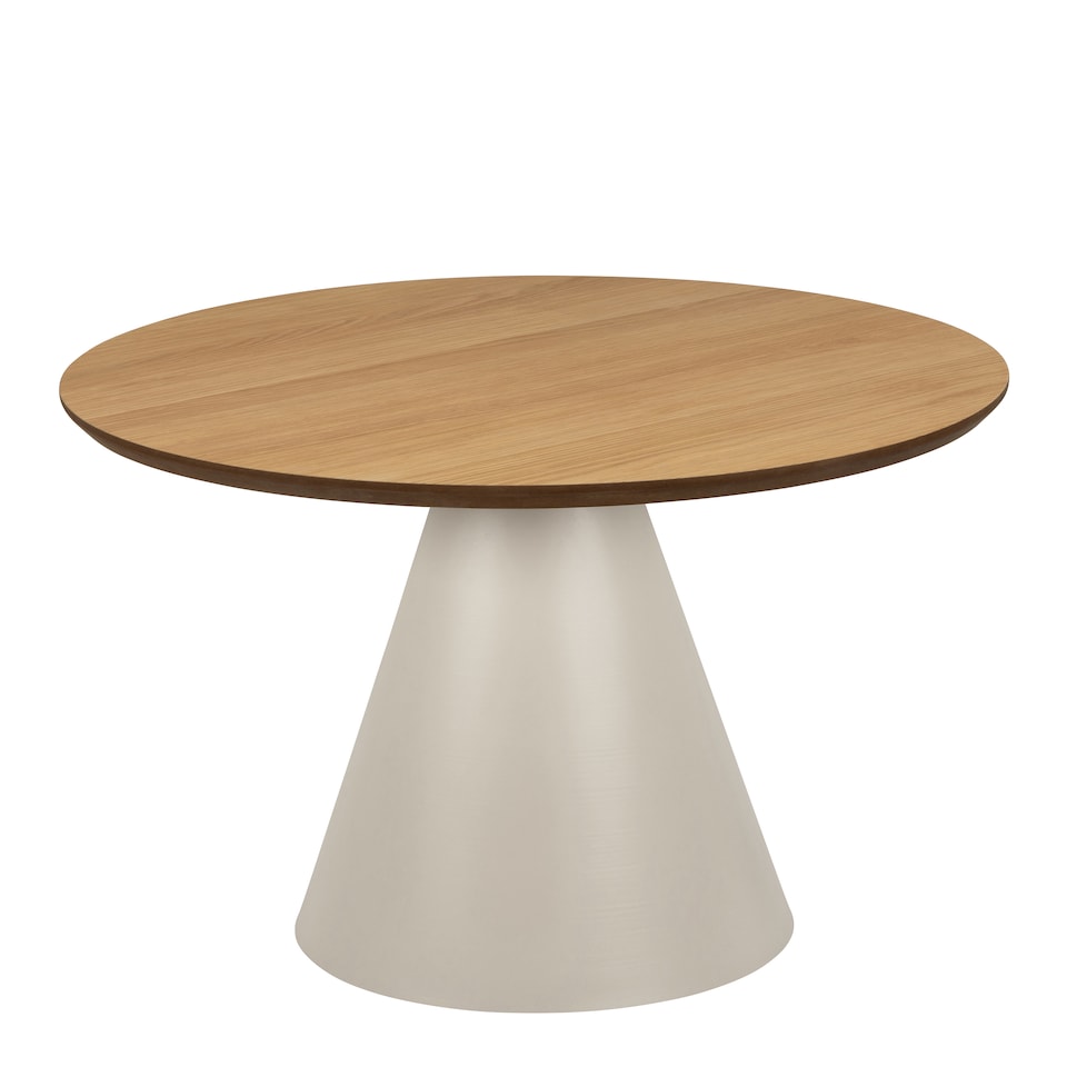 image 1 of Soli Low Round Coffee Table in Oak and Grey 65x43cm