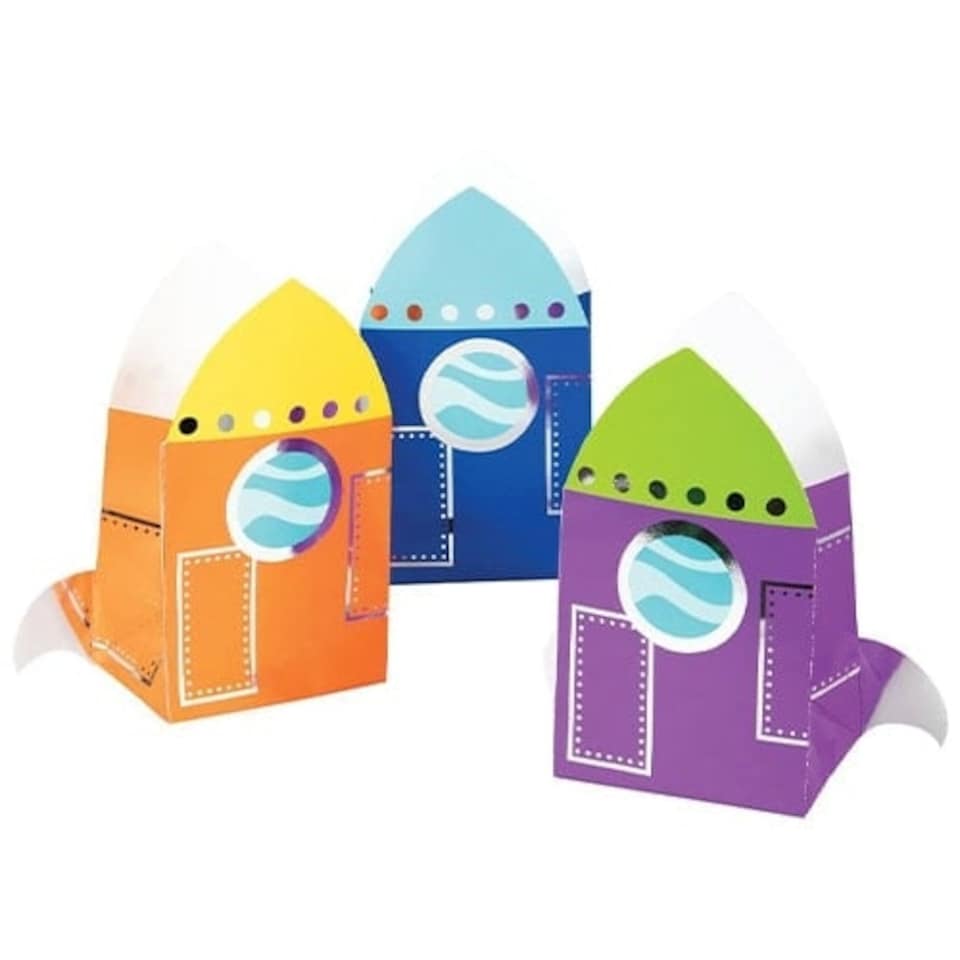 Space Party Shaped Paper Treat Bags - Pack of 8