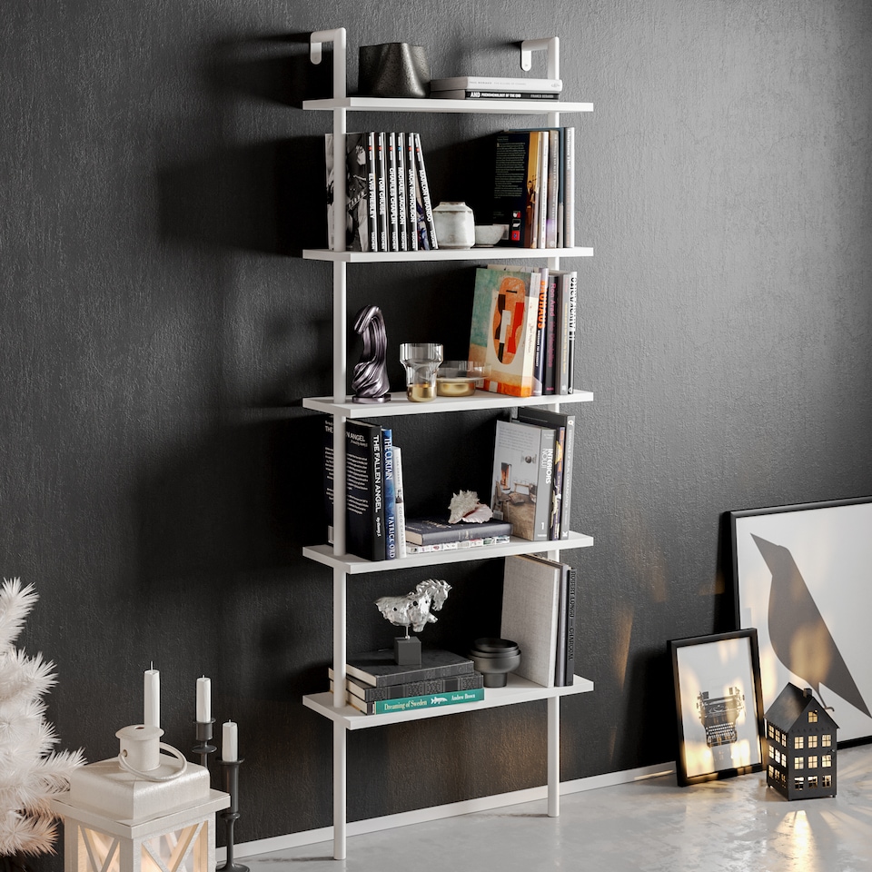 image 1 of Decorotika Paula 5-tier Bookcase Shelving Unit Display Stand -  60 cm W x  22 cm D x 174 cm H