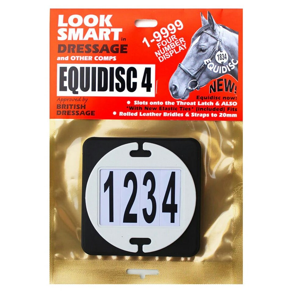 image 1 of Equidisc 4 Numbers Horse Bridle Numbers - White/Black - One Size