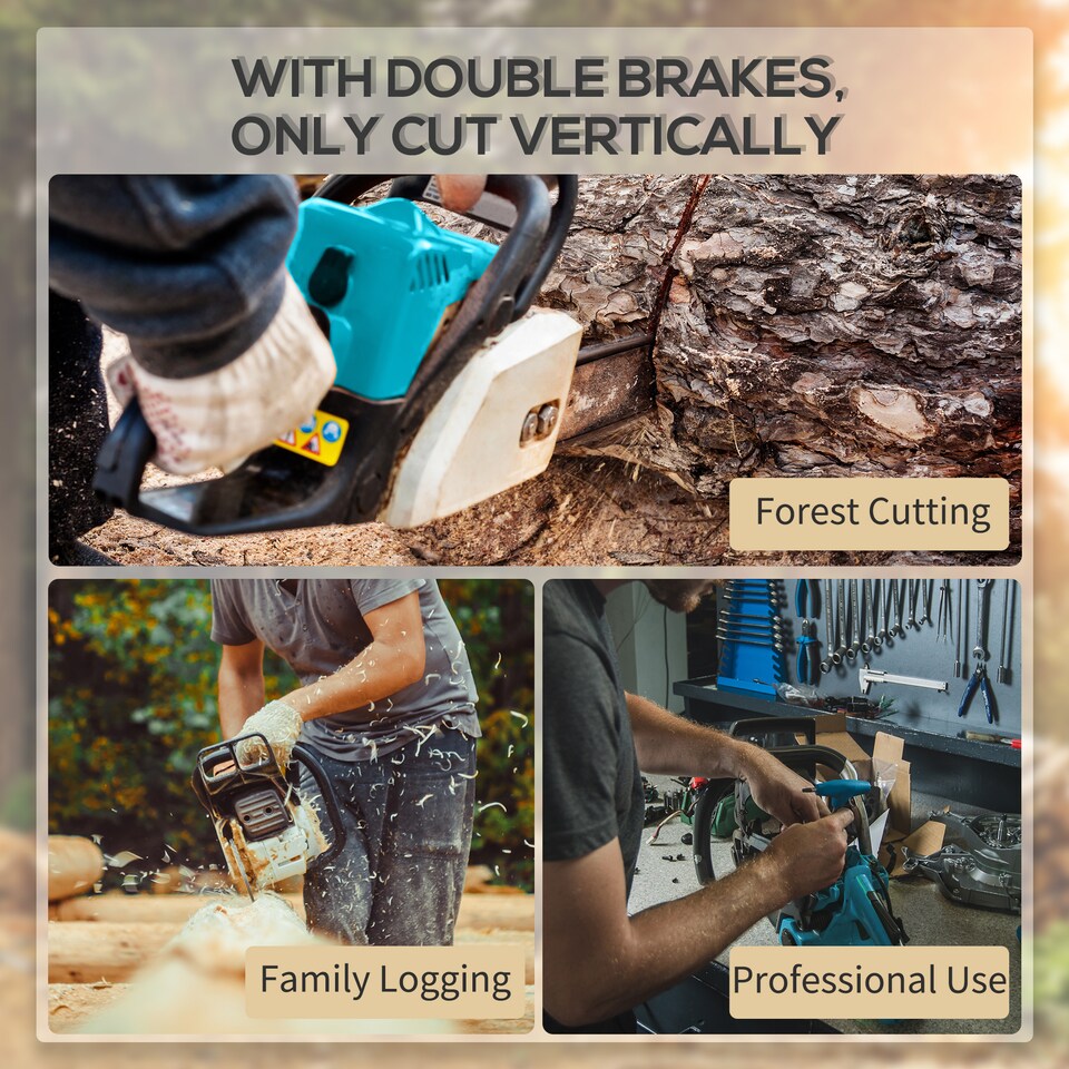 image 1 of DURHAND Electric Chainsaw Garden Tools, 2000 W for Wood, Blue