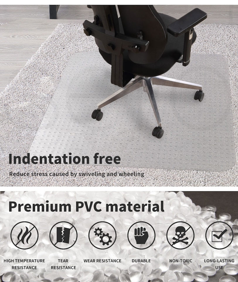 image 1 of Marlow 120x90CM PVC Chair Mat Non-Slip Office Carpet Floor Protector