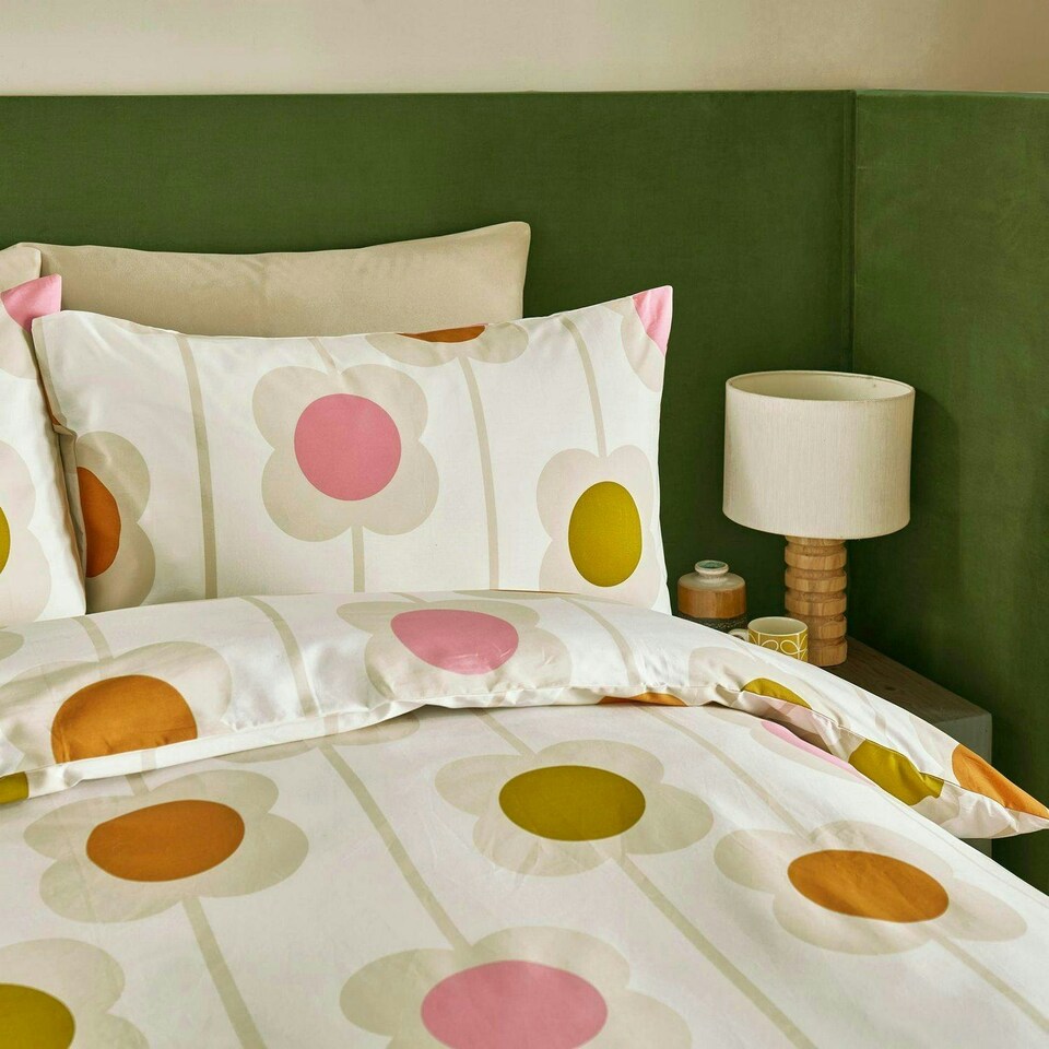 image 1 of Abacus Flower Sunrise Duvet Cover Set Cream | Super King