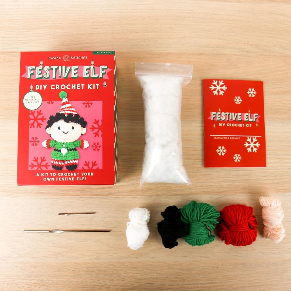 image 1 of Gift Republic Festive Elf DIY Crochet Kit