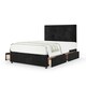 image 1 of Memory Maestro Memory Foam Black Naples Velvet 4 Drawer Divan Set And Valencia Headboard King Size