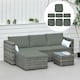 image 2 of Outsunny Cushion Cover Replacement Garden Rattan Patio Furniture Seat Cover Grey | Deep Grey