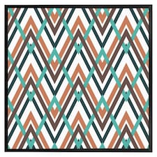 Coloured geometric zig zag (Picture Frame) Black | S