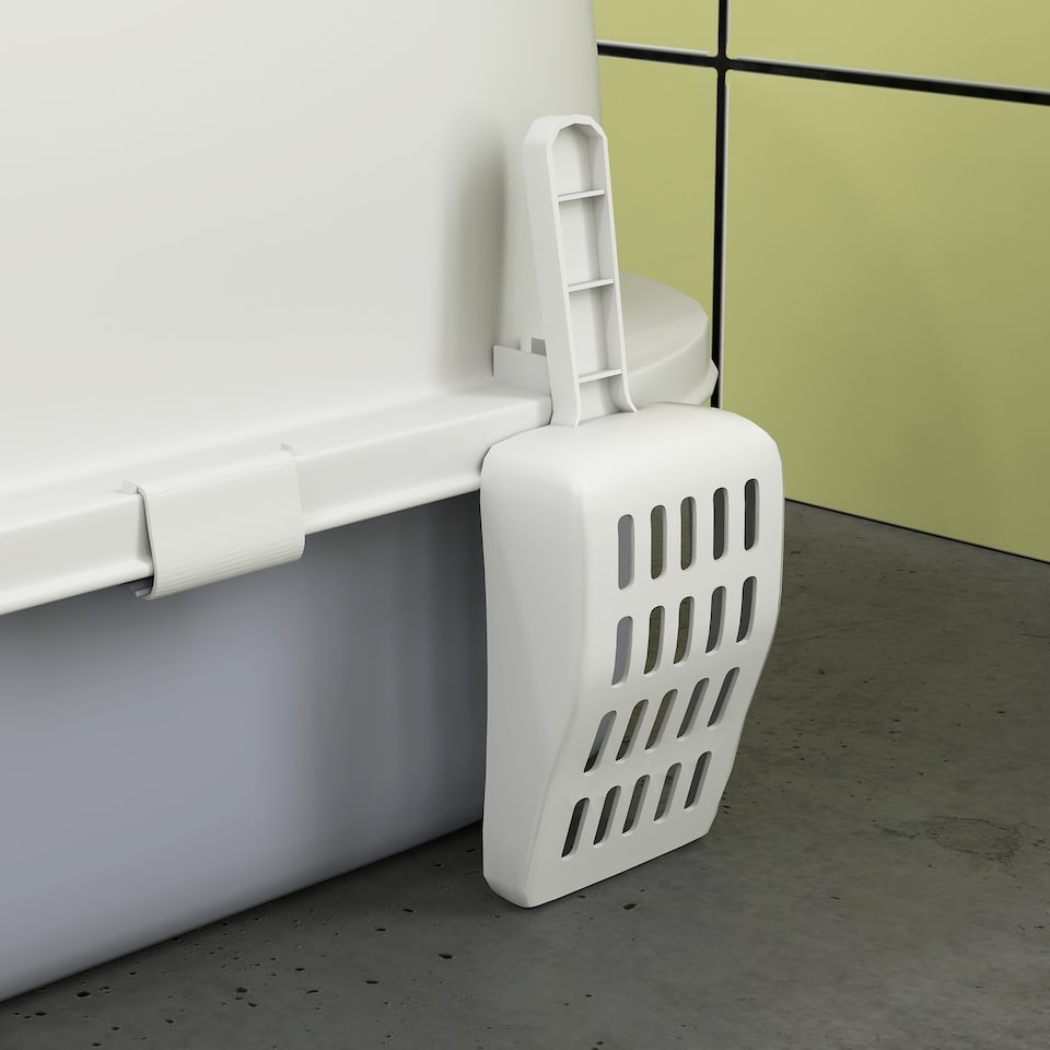 image 1 of PawHut Cat Litter Tray w/ Lid, Enclosed Cat Litter Box w/ Pull-Out Drawer