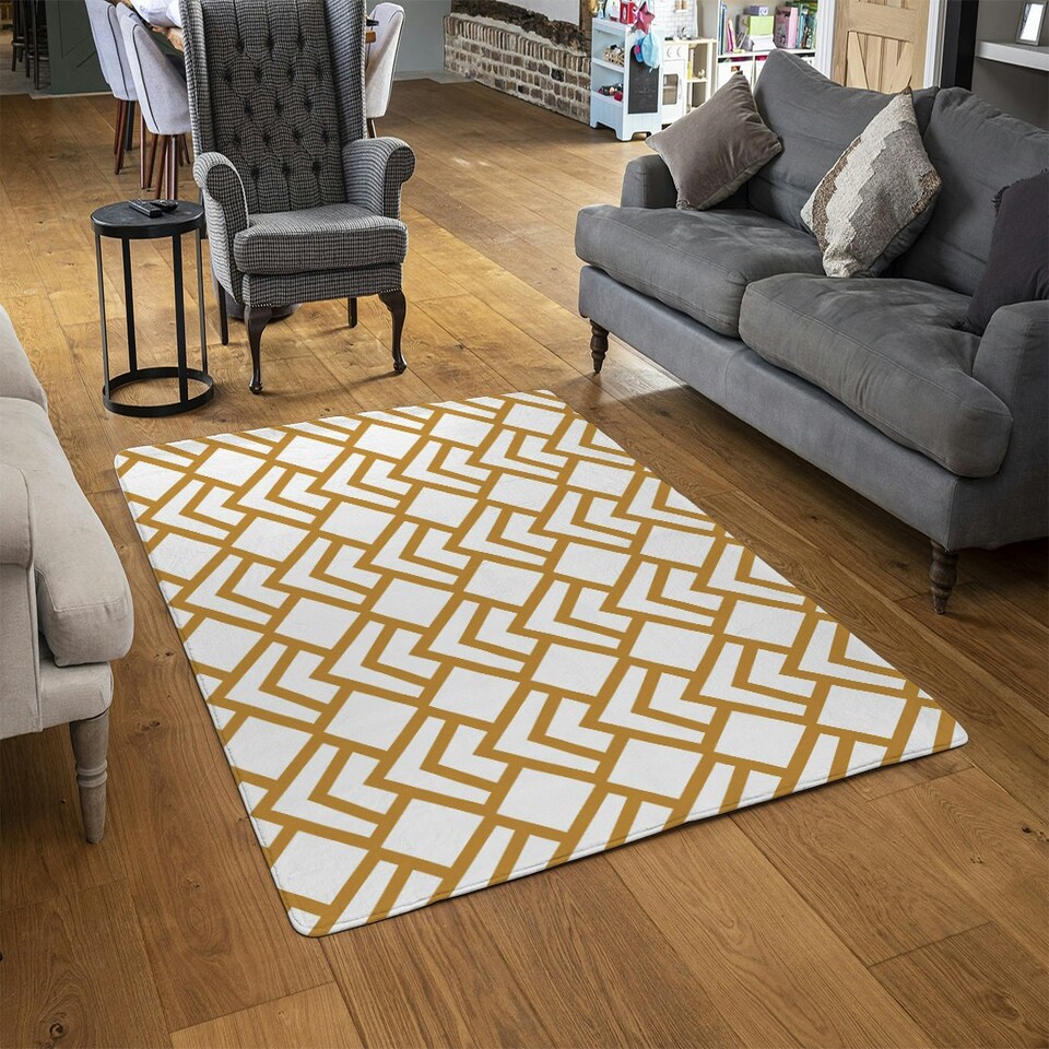 image 1 of Geometric Scales (Rug) Gold | XL: 160x230cm