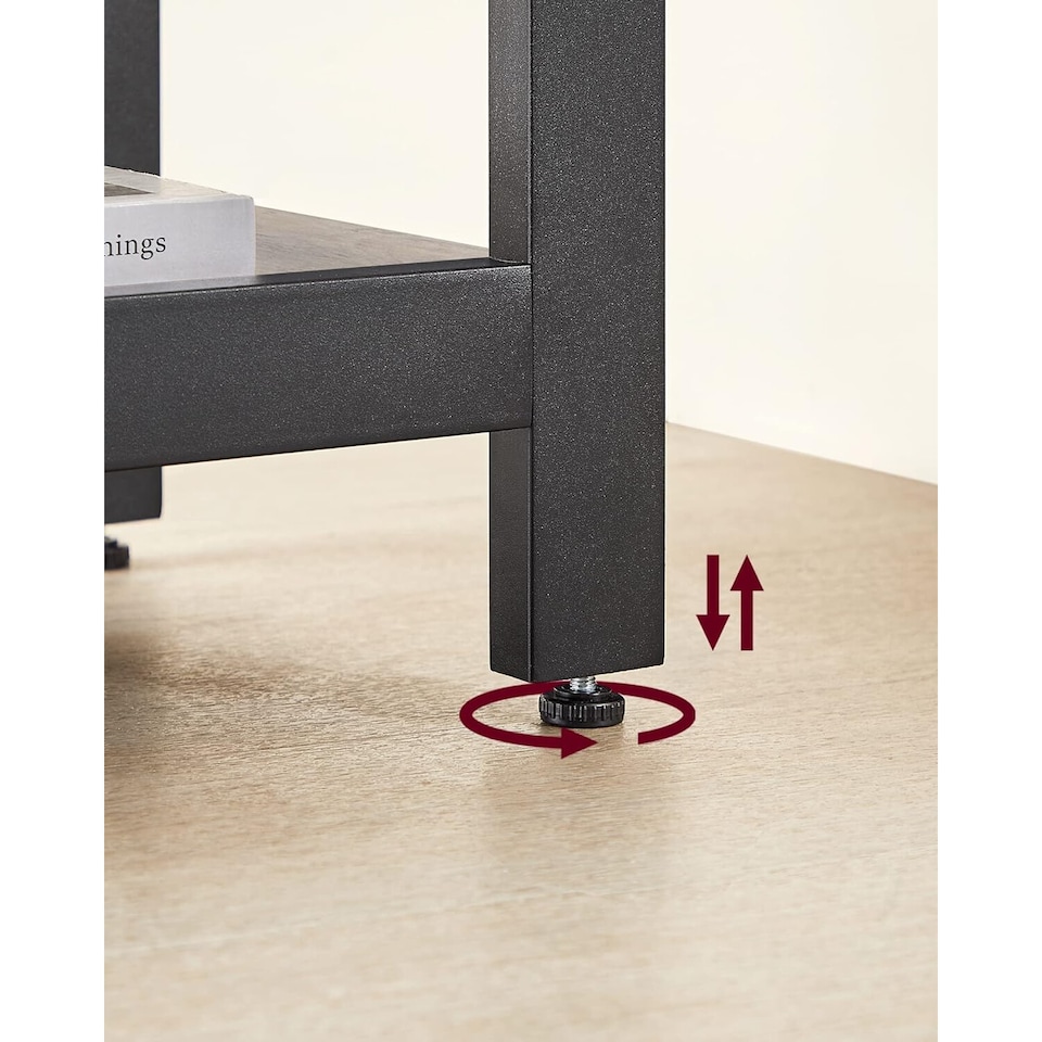 image 1 of Corner Office L-Shaped Computer Desk with Storage Shelves, Greige and Black