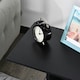 image 8 of C-Shape End Table Unique Storage Unit w/ 2 Shelves 4 Wheels Home Office Black