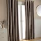 image 2 of OHS Woven Textured Blackout Eyelet Curtains - 90x90 inch | Brown | Mink