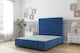 image 1 of Sloomy Kingsley Navy Plush Divan Bed Base No Drawers With 54 Inch Floor Standing Headboard & 12 Inch Matching Footboard | Blue | Navy | Double | 1