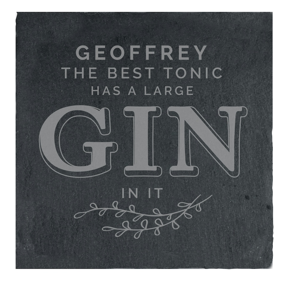 image 1 of Personalised Gin & Tonic Single Slate Coaster